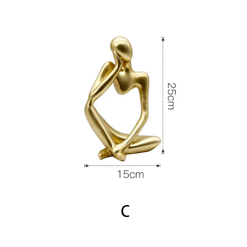 DecorBites™ Gold Resin Sculpture | Nordic Luxury Technology Decor for Home & Office