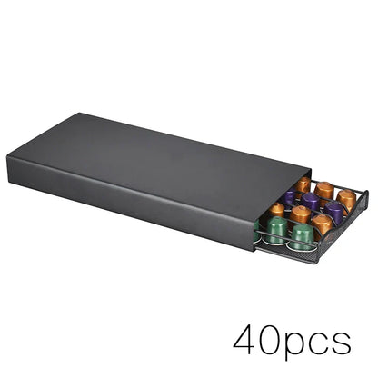 حامل كبسولات القهوة DecorBites™، 40 كبسولة، رف لجهاز Nespresso - منظم القهوة