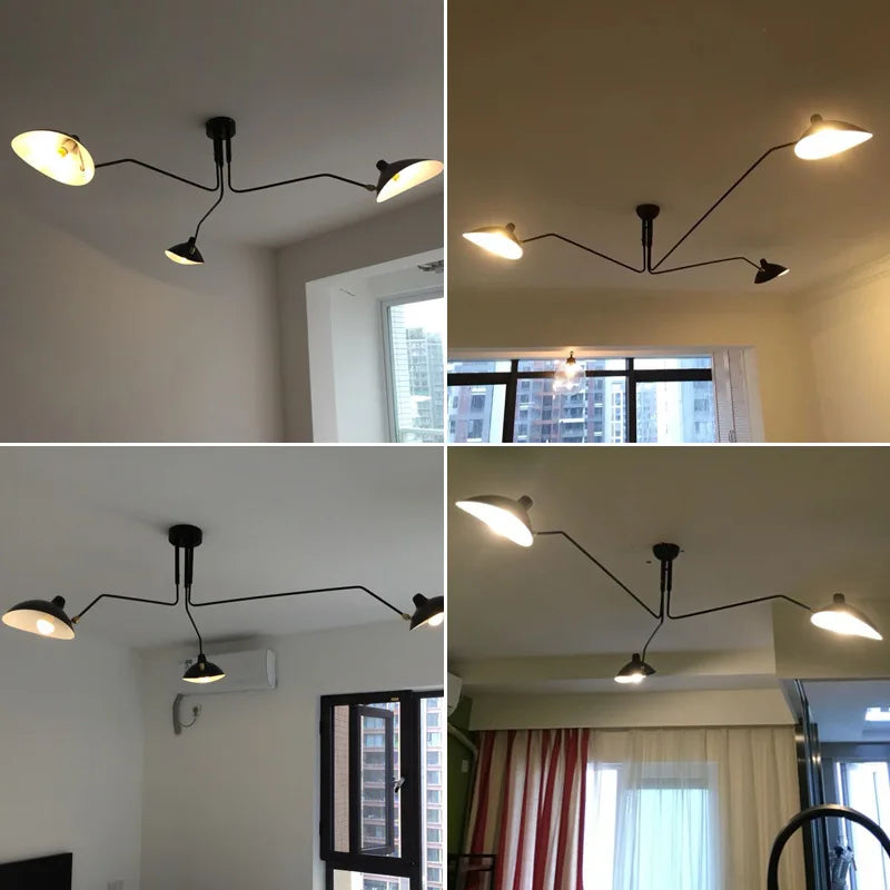 ثريا ديكوربايتس™ سوداء بذراع متأرجح | وحدة إضاءة صناعية قابلة للتعديل للغرف العلوية