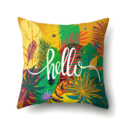 DecorBites™ Green Tropical Leaves Pillow Cover - Four Season Landscape Decor