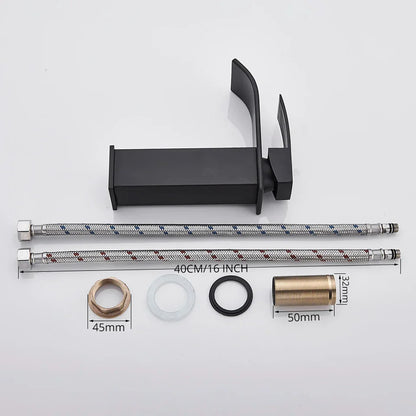 DecorBites™ Black Brass Bathroom Waterfall Sink Faucet Hot&Cold Mixer Vanity Tap Deck Mounted