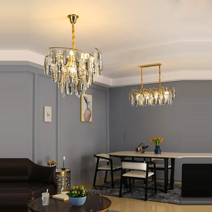 DecorBites™ Art Deco LED Crystal Chandelier Lighting for Foyer