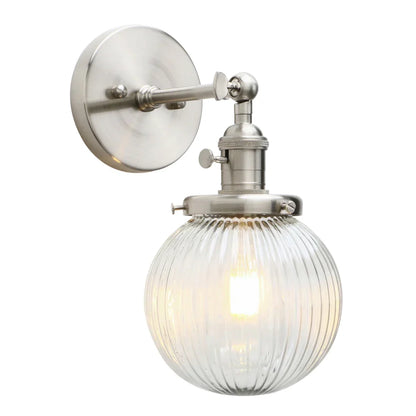 DecorBites™ Industrial Ribbed Glass Wall Sconces for Kitchen Living Room Bedroom