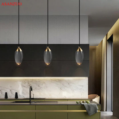 Lámpara colgante LED de cristal DecorBites™ para restaurante, bar y dormitorio