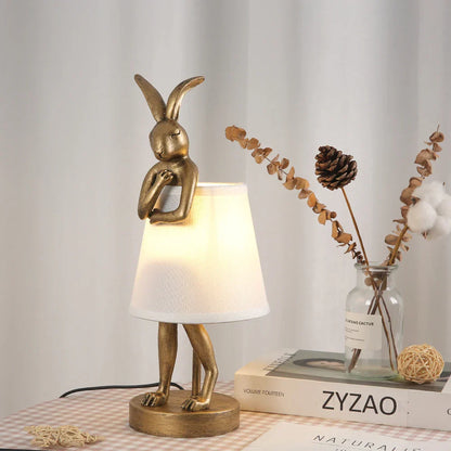 DecorBites™ Bathing Rabbit Resin Table Lamp for Living Room and Bedroom Decor