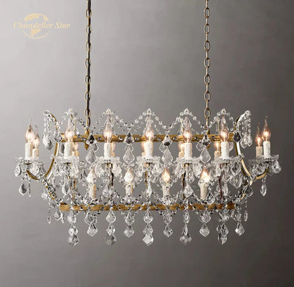 DecorBites™ Crystal Iron Chandelier: Modern Brass Candle Chandeliers for Living Dining Room