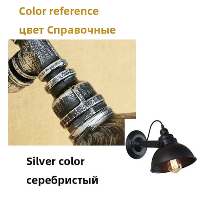 DecorBites™ Industrial Black Wall Sconce E27 Wall Lamp for Indoor Lighting, Adjustable Retro Loft Bedside