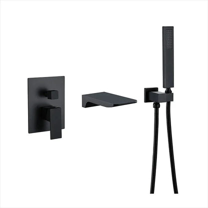 DecorBites™ Gold Bathtub Shower Faucet Set with Handheld Waterfall & Mixer Tap