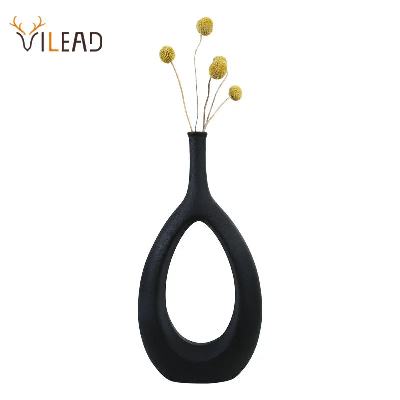 DecorBites™ Ceramic Vase Nordic Style Pampas Grass Home Decor Office Ornament