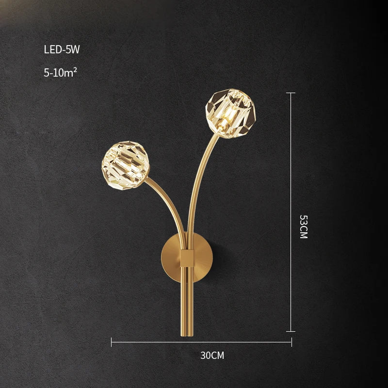 DecorBites™ Crystal Stone Designer LED Wall Sconce for Bedroom and Corridor