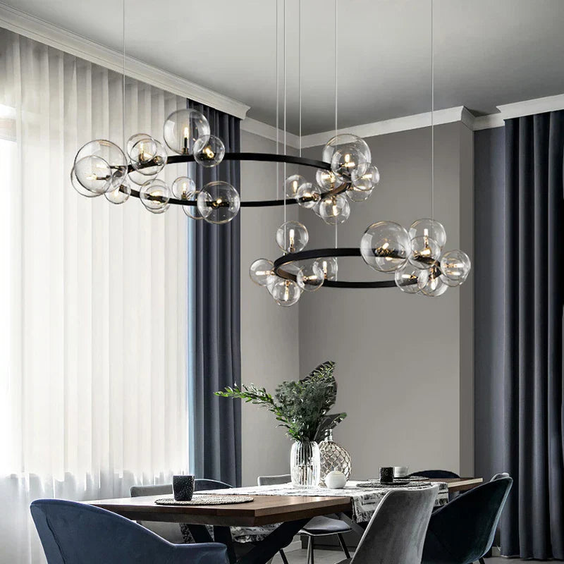 DecorBites™ Glass Bubble Chandelier Light for Dining Room and Store