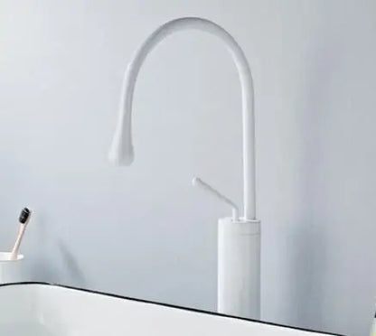 DecorBites™ Gold & Marble Basin Faucet: Single Handle Swivel Sink Water Crane
