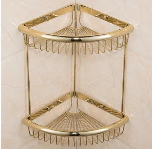 DecorBites™ Brass Jade Bathroom Hardware Set: Corner Shelf, Paper Holder, Towel Bar, Soap Basket, Rack.
