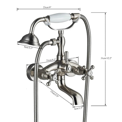 DecorBites™ Dual Handle Luxury Bathtub Faucet with Handheld Shower Mixer