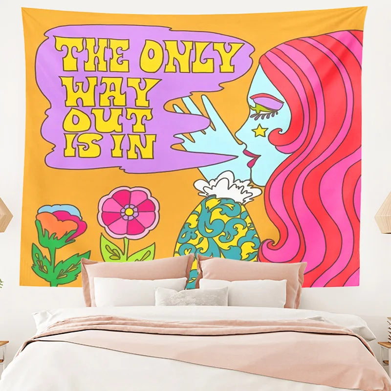 Decobites Retro Hippie Tapestry: Trippy Psychedelic Wall Decor for Girls Dorm