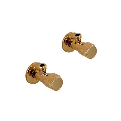 Válvula triangular de pared DecorBites™ de latón macizo dorado para grifo e inodoro