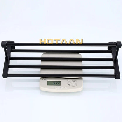 رف مناشف أسود من DecorBites™: إكسسوارات حمام من الألومنيوم مثبتة على الحائط