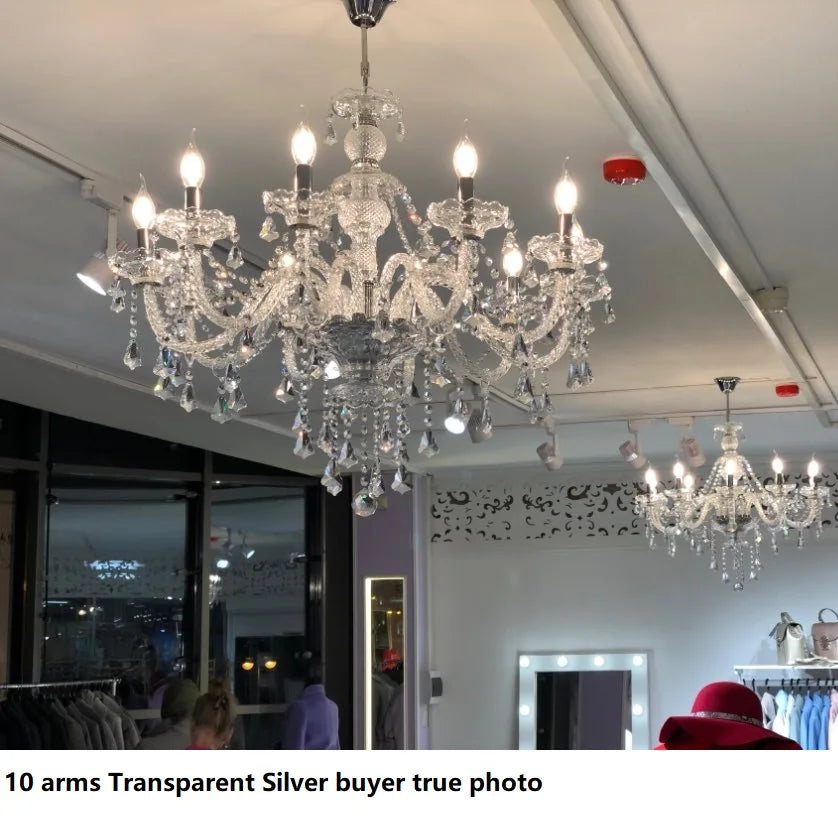 DecorBites™ Crystal LED Chandelier Gold/Silver K9 6/8/10/15/18 Arm Living Room Lighting