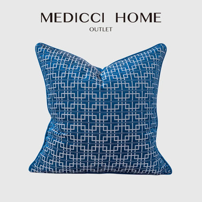 غطاء وسادة مربع من قماش الجاكار بتصميم منظر طبيعي آسيوي من DecorBites™ مقاس 45×45 سم