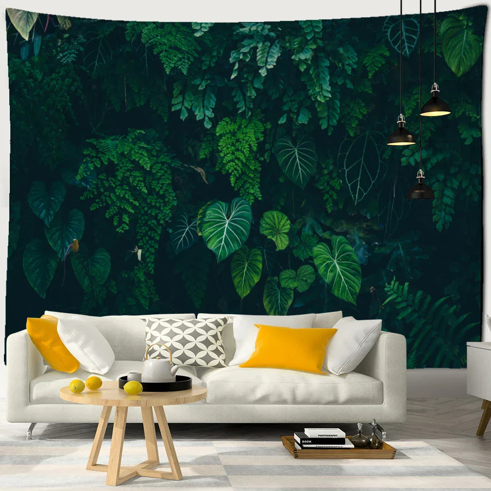 Decobites Palm Tree Leaf Tapestry Wall Hanging: Tropical Boho Witchcraft Hippie Home Decor