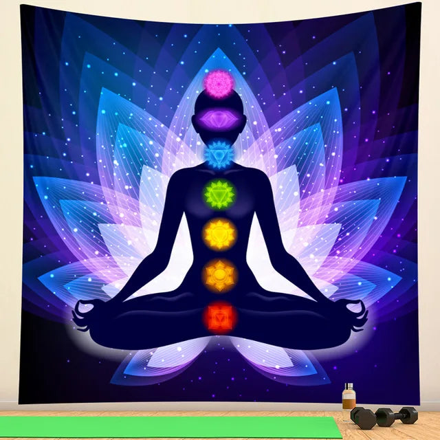 Decobites Mandala Meditation Tarot Tapestry for Home Decor and Yoga Mat