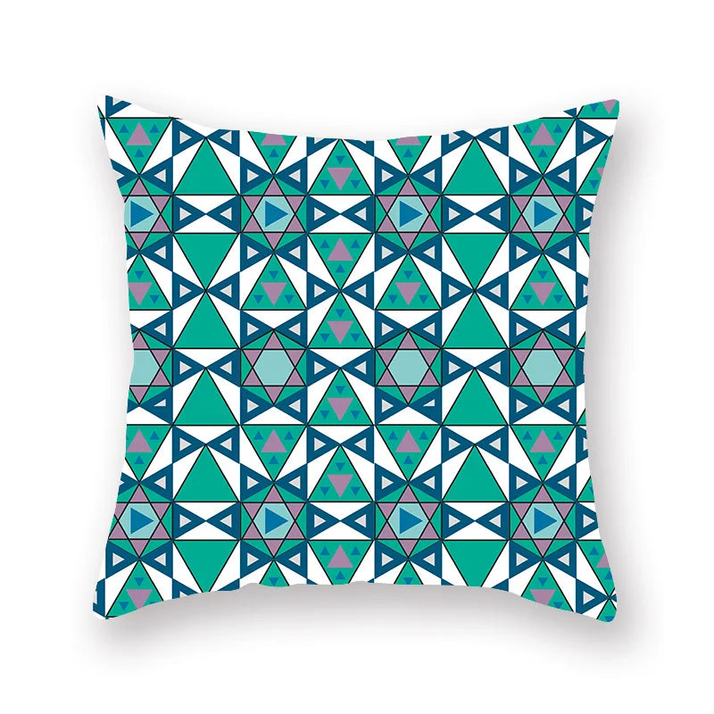 DecorBites™ Green Geometric Pillowcase - Nordic Classic Design for Home Decor and Comfort