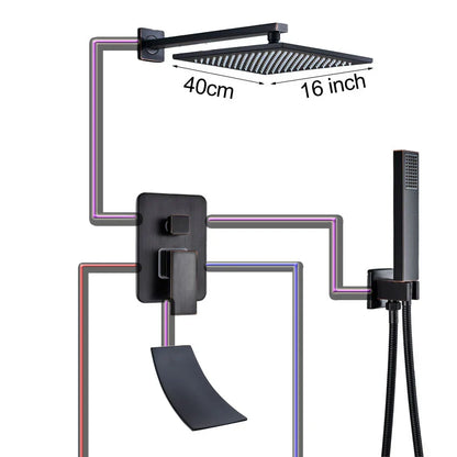DecorBites™ Black Bronze Shower Faucet Set with Rainfall Mixer Tap & 2-ways Valve