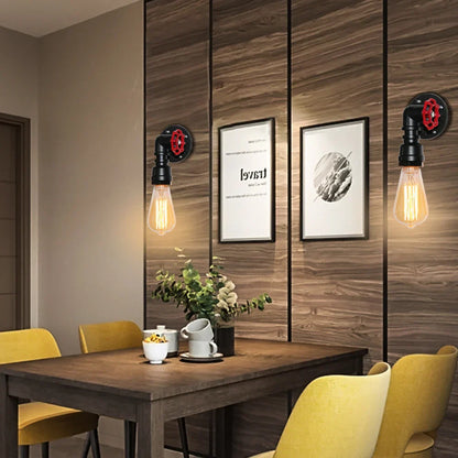 DecorBites™ Industrial Water Pipe LED Wall Lamp for Home Decor