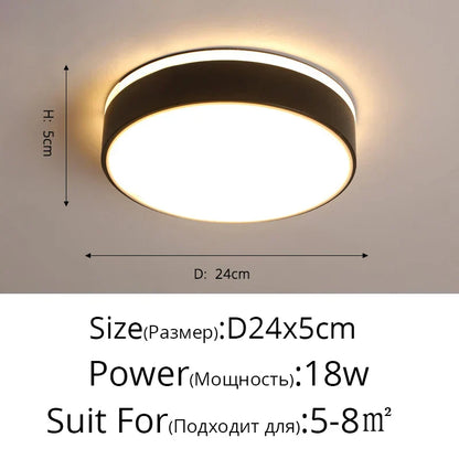 DecorBites™ LED Ceiling Light for Corridor Art Gallery Decoration in White or Black