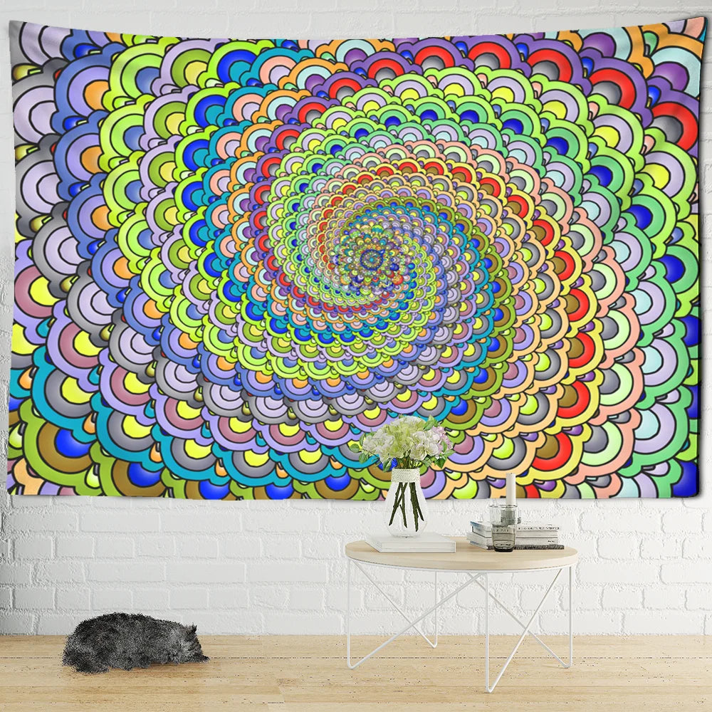 Decobites Mandala Tapestry Wall Hanging Psychedelic Beach Throw Hippie Bohemian Sleeping Pad