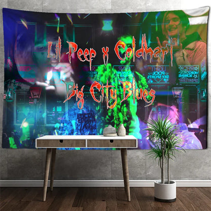 Decobites Lil Peep Rapper Tapestry Wall Hanging Tapiz 3D Printing Carpet - Bohemian Bedroom Decor