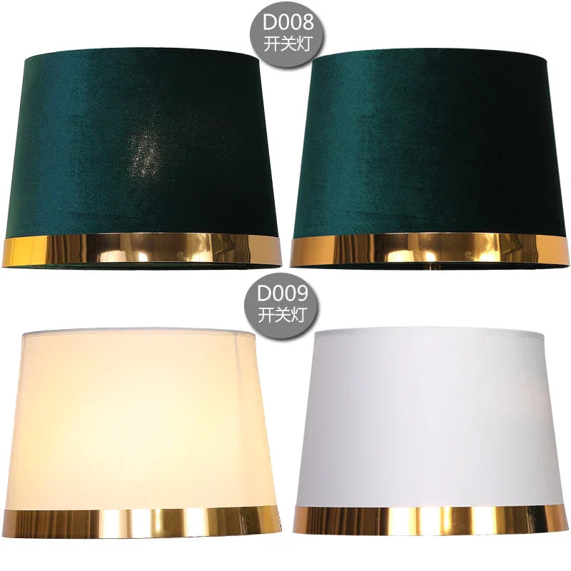 Decorbites™ Pantalla de tela grande Golden Edge para lámpara de mesa de noche o de pie en el dormitorio