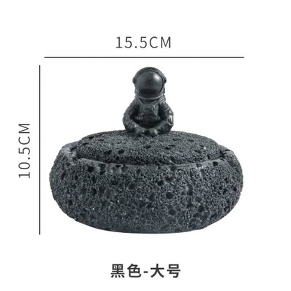 DecorBites™ Cement Astronaut Ashtray with Lid - High Temperature Resistant Cigar Ashtray