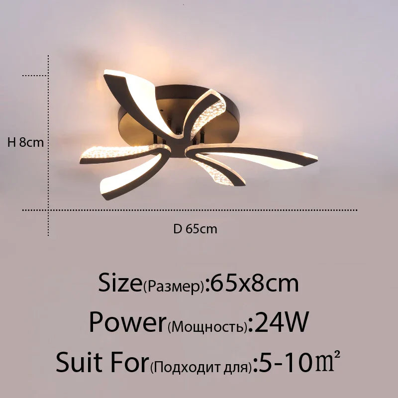 Lámpara de techo LED DecorBites™ para sala de estar, dormitorio, comedor o estudio, blanca y negra.