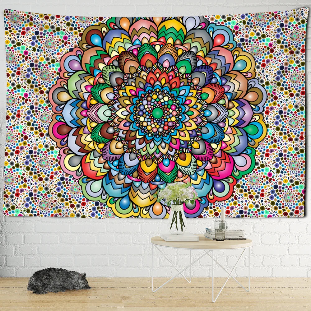 Decobites Mandala Tapestry Wall Hanging Psychedelic Beach Throw Hippie Bohemian Sleeping Pad