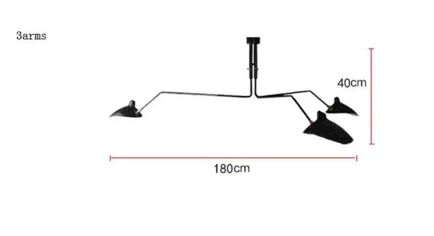 ثريا ديكوربايتس™ سوداء بذراع متأرجح | وحدة إضاءة صناعية قابلة للتعديل للغرف العلوية