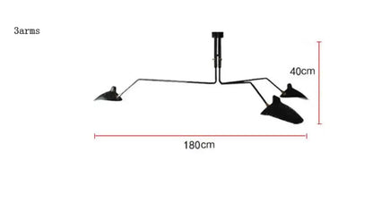 ثريا ديكوربايتس™ سوداء بذراع متأرجح | وحدة إضاءة صناعية قابلة للتعديل للغرف العلوية