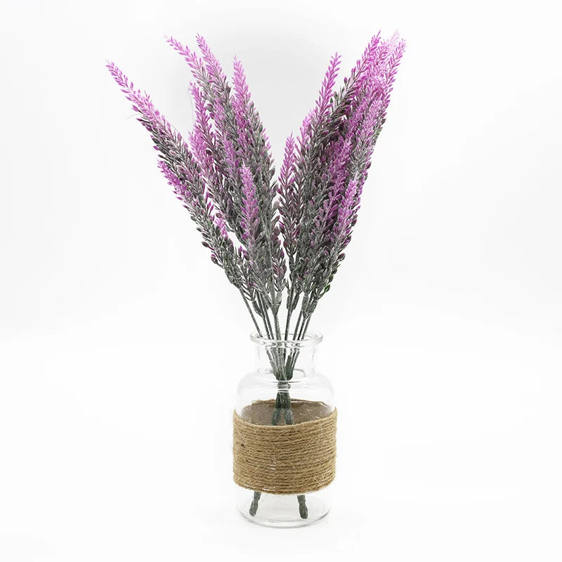 Decorbites™ Jarrón de Lavanda: Flores Artificiales Decoración para el Hogar Decoración de Boda Maceta Decorativa con Flores