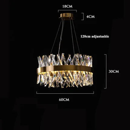 Lámpara de araña LED de cristal dorado Decorbites™ para comedor