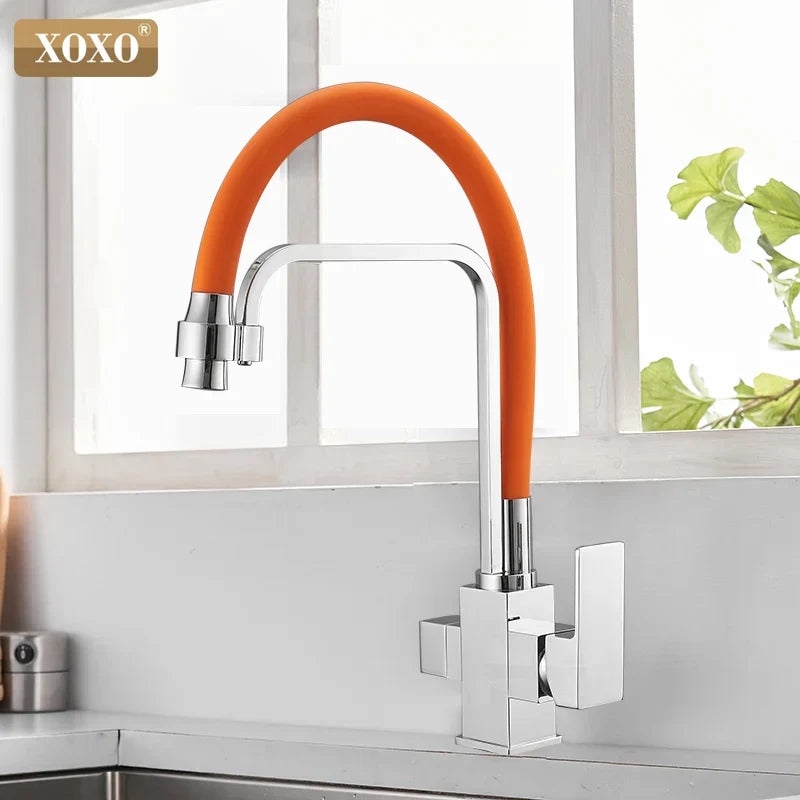 DecorBites™ Black 360° Rotation Filter Kitchen Faucet Single Hole Mixer Tap Pure Water