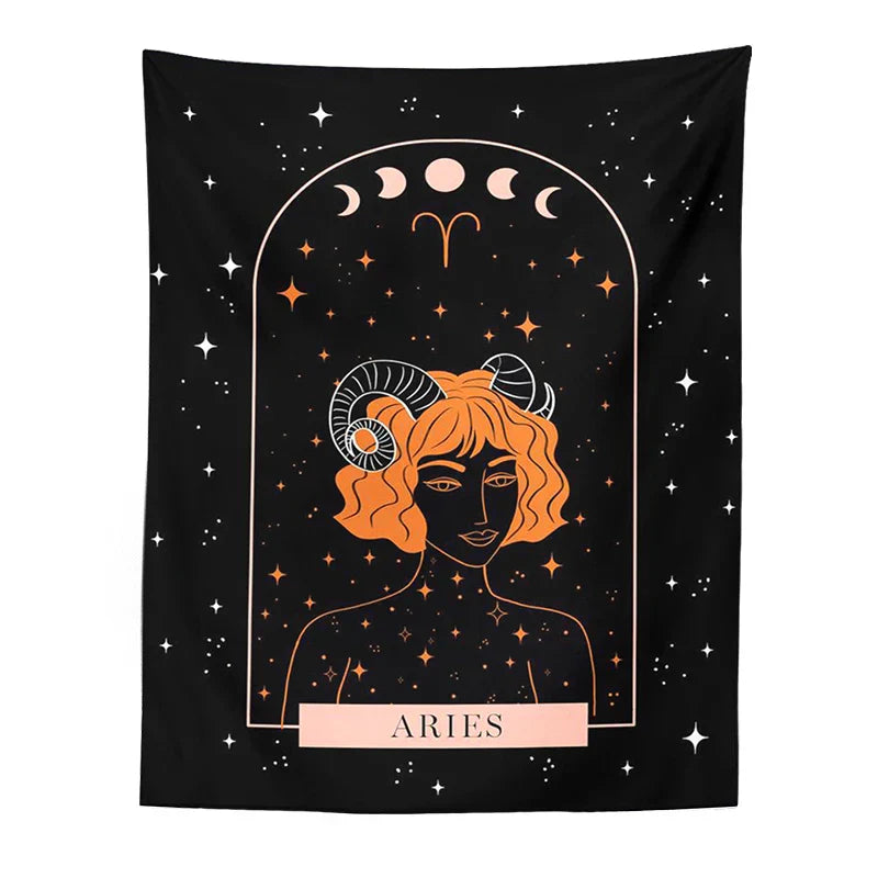 Decobites Celestial Constellation Tapestry Moon Phase Wall Hanging for Unique Home Décor