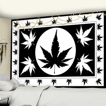 Decobites 3D Printed Maple Leaf Wall Hanging Tapestry for Boho Home Decor