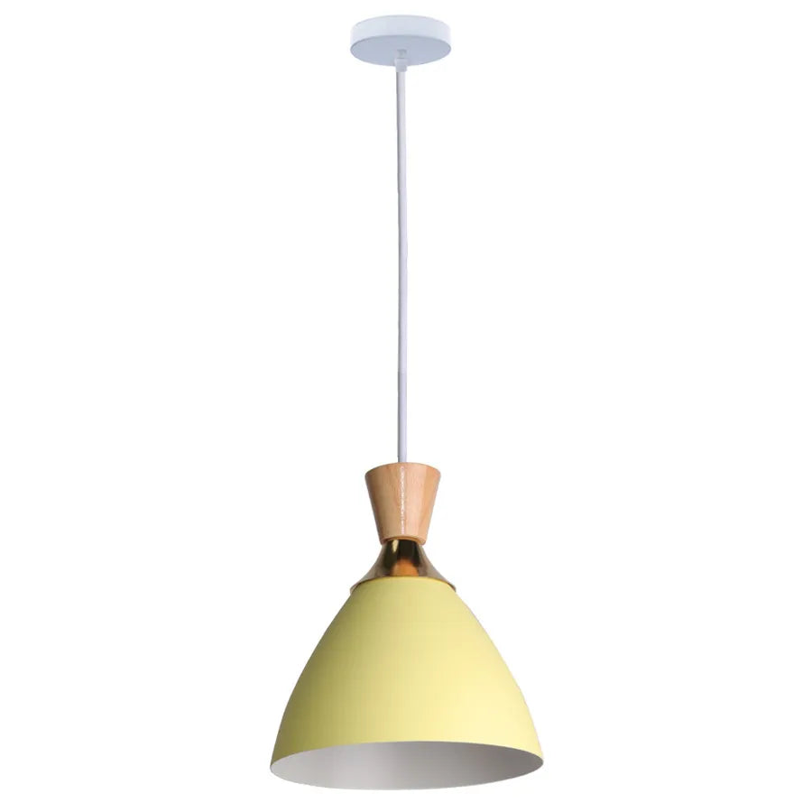 Nordic LED Pendant Light Yellow Glass Shade