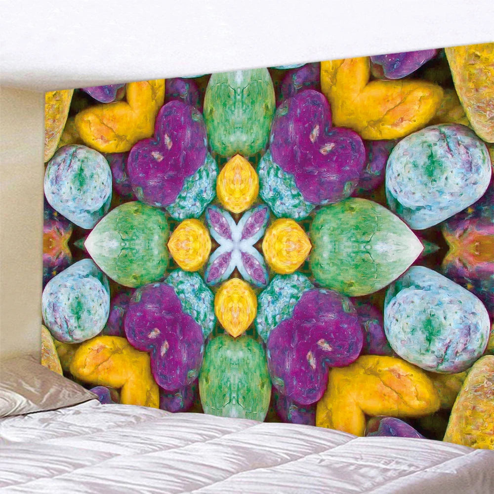 DecorBites™ Brick Wall Texture Bohemian Mandala Wall Hanging Tapestry for Home Decor