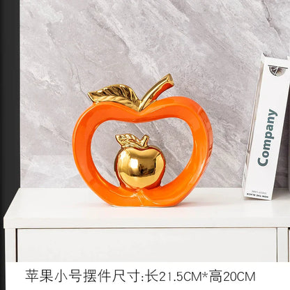 DecorBites™ Gold-plated Ceramic Apple Storage Box for Home Decor and Organization