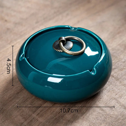 DecorBites™ Glazed Porcelain Ashtray: Stylish Desk Decoration & Gift for Boyfriend