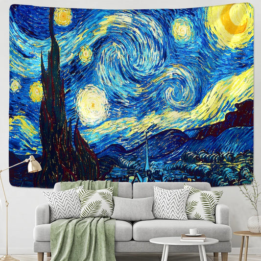 Decobites Van Gogh Star Moon Night Tapestry Blanket - 200x150cm