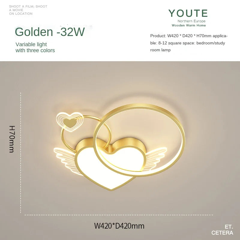 DecorBites™ Heart Shape LED Ceiling Light for Girls Room, Bedroom, or Children's Room