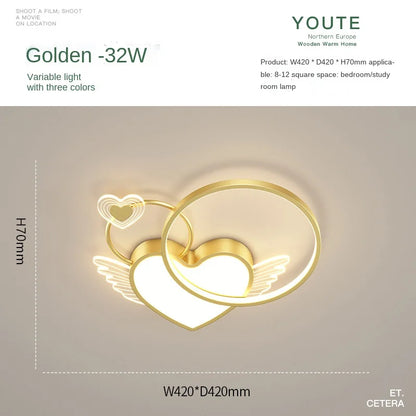 DecorBites™ Heart Shape LED Ceiling Light for Girls Room, Bedroom, or Children's Room