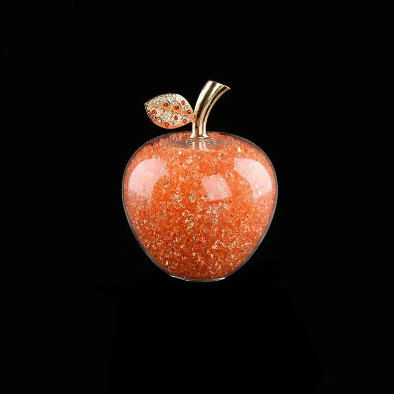 DecorBites™ Glaze Crystal Apple Paperweight Figurine Collection for Home Office Decor